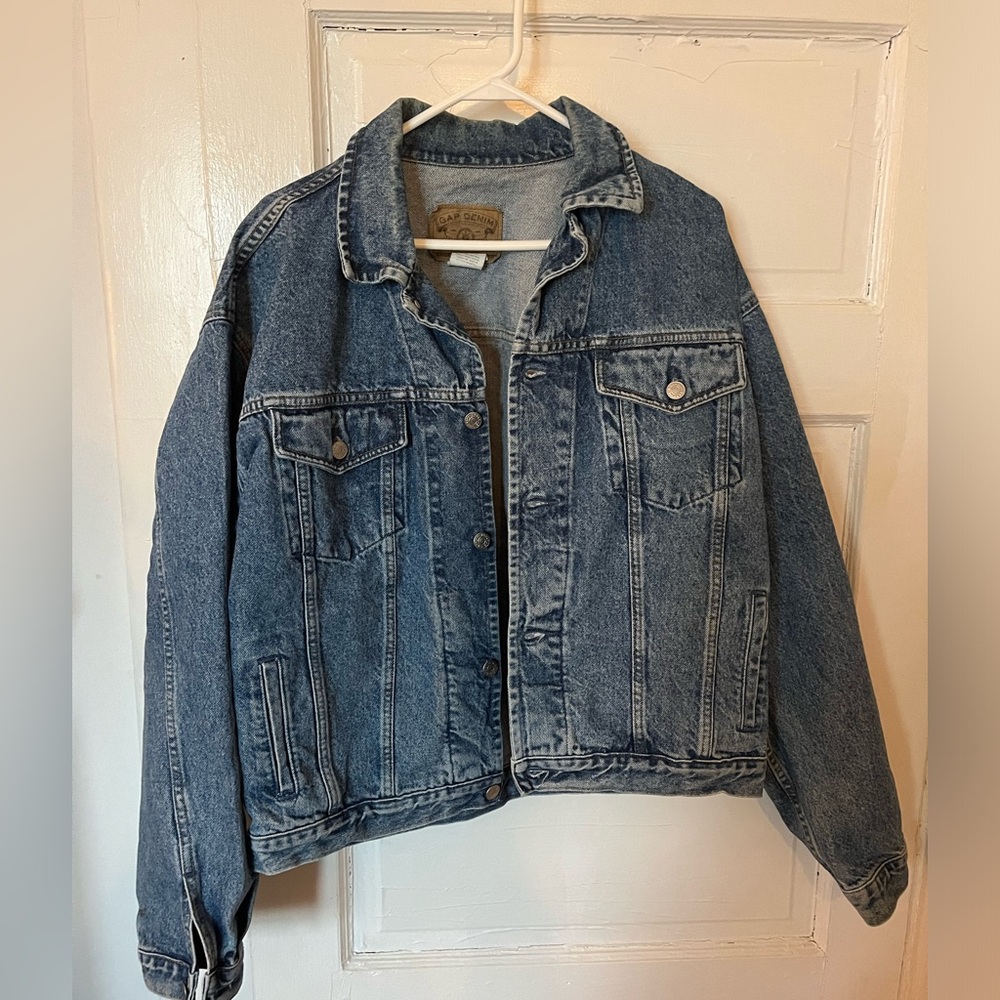 Vintage Gap Denim Oversized Trucker Jacket - Large